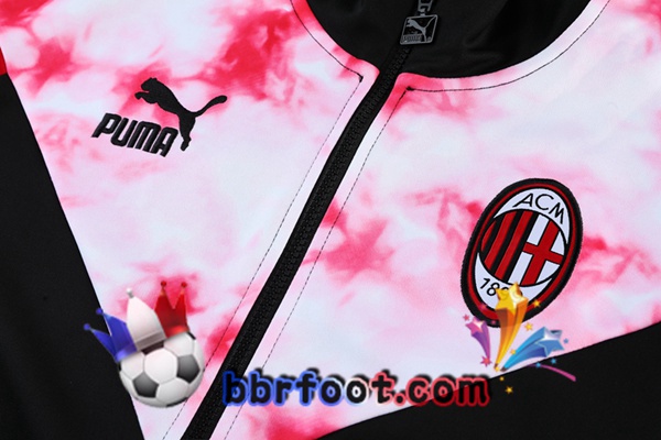 Ensemble Survetement Foot - Veste AC Milan Noir Rouge 22/23