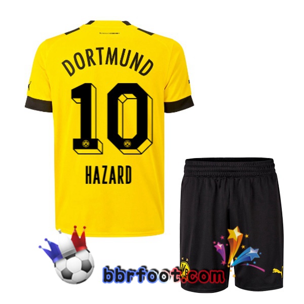 Maillot Foot Dortmund BVB (Hazard 10) Enfant Domicile Jaune 22/23
