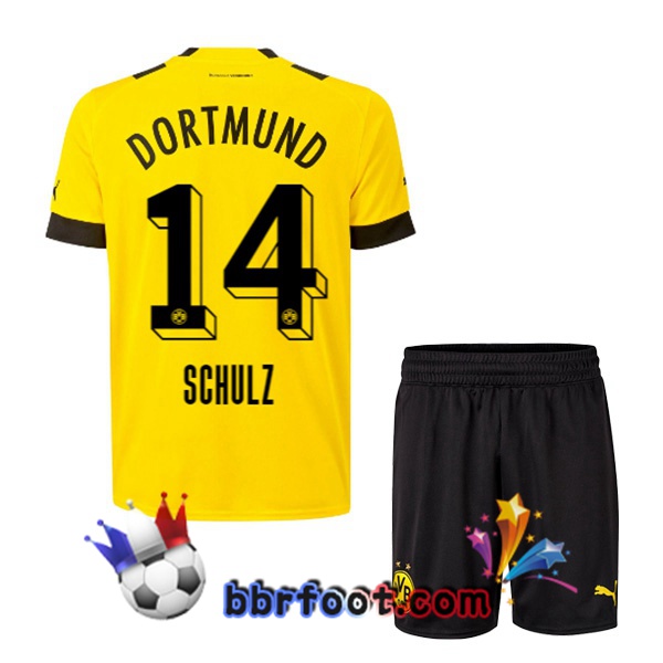 Maillot Foot Dortmund BVB (Schulz 14) Enfant Domicile Jaune 22/23