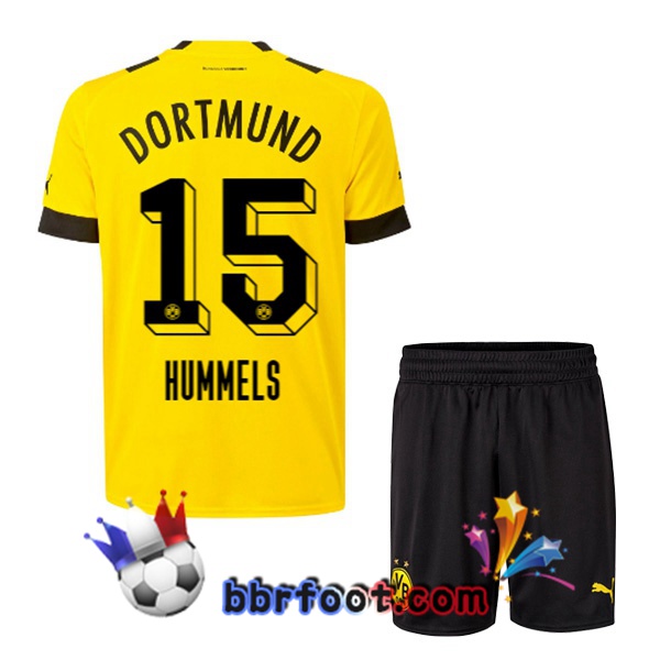 Maillot Foot Dortmund BVB (Hummels 15) Enfant Domicile Jaune 22/23