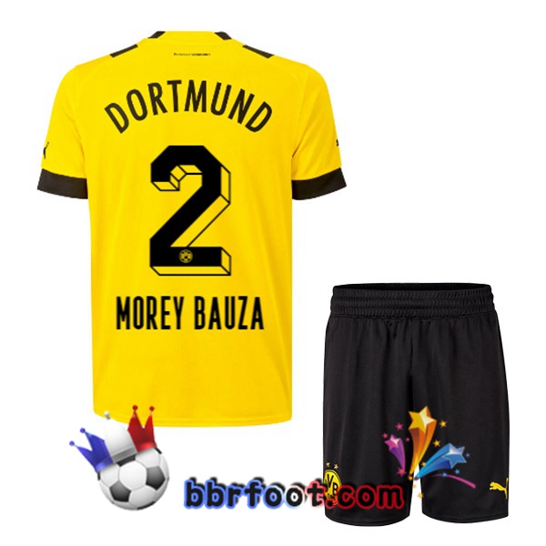 Maillot Foot Dortmund BVB (Morey Bauza 2) Enfant Domicile Jaune 22/23