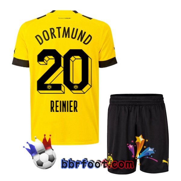 Maillot Foot Dortmund BVB (Reinier 20) Enfant Domicile Jaune 22/23