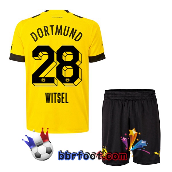 Maillot Foot Dortmund BVB (Witsel 28) Enfant Domicile Jaune 22/23 Maillot Foot Dortmund BVB (Witsel 28) Enfant Domicile Jaune 22/23