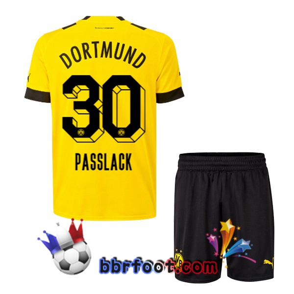 Maillot Foot Dortmund BVB (Passlack 30) Enfant Domicile Jaune 22/23