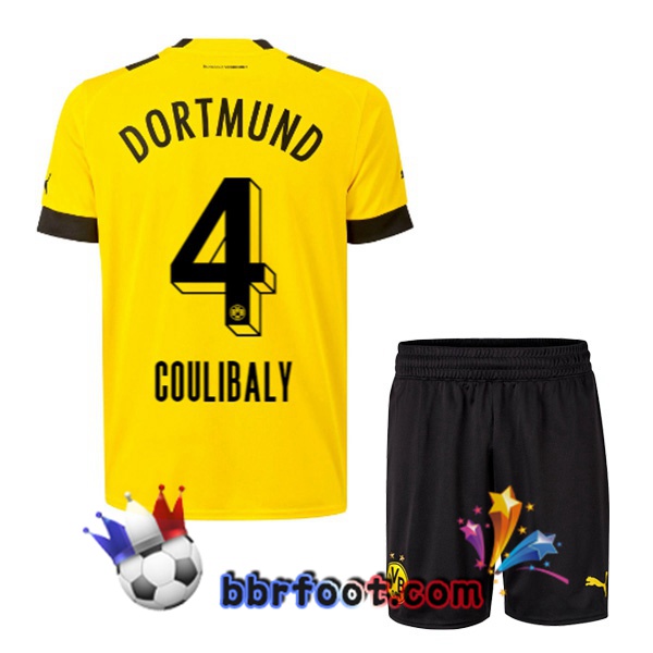 Maillot Foot Dortmund BVB (Coulibaly 4) Enfant Domicile Jaune 22/23