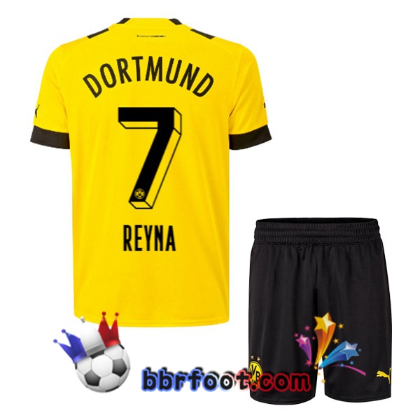 Maillot Foot Dortmund BVB (Reyna 7) Enfant Domicile Jaune 22/23 Maillot Foot Dortmund BVB (Reyna 7) Enfant Domicile Jaune 22/23
