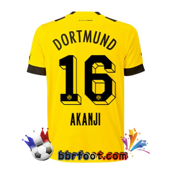 Maillot Foot Dortmund BVB (Akanji 16) Domicile Jaune 22/23