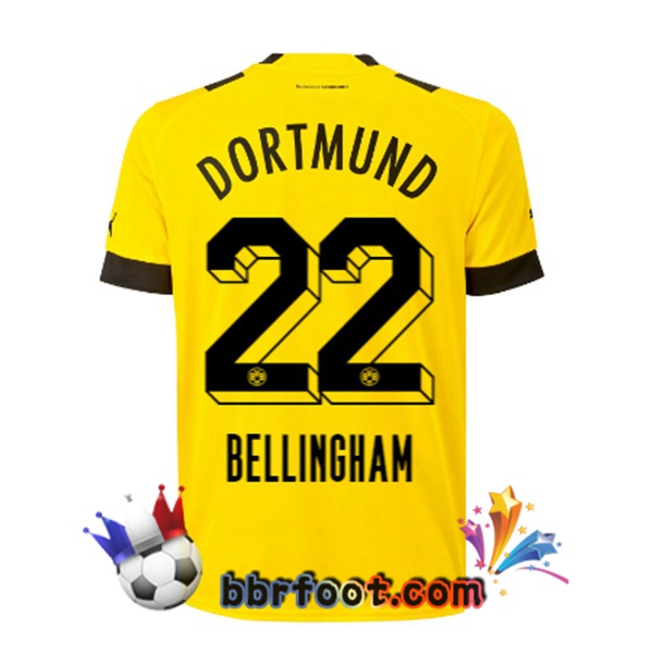 Maillot Foot Dortmund BVB (Bellingham 22) Domicile Jaune 22/23