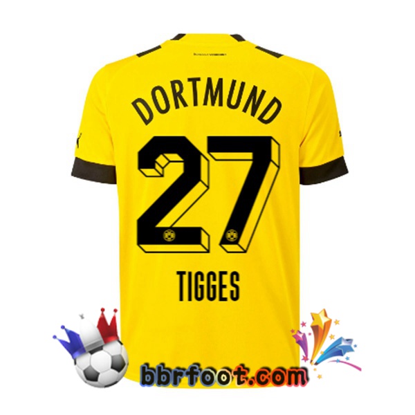 Maillot Foot Dortmund BVB (Tigges 27) Domicile Jaune 22/23
