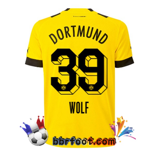 Maillot Foot Dortmund BVB (Wolf 39) Domicile Jaune 22/23
