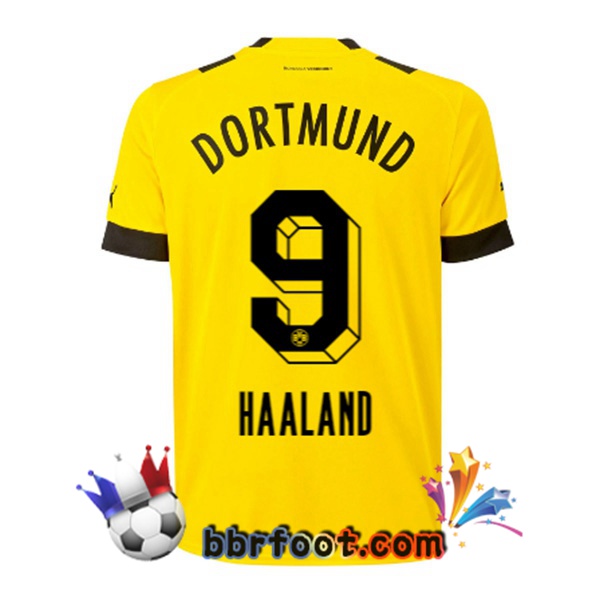 Maillot Foot Dortmund BVB (Haaland 9) Domicile Jaune 22/23