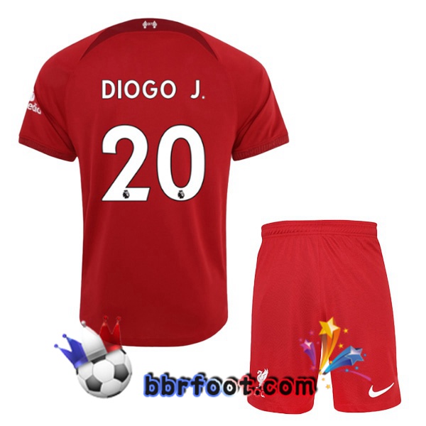 Maillot Foot FC Liverpool (DIOGO J. 20) Enfant Domicile Rouge 22/23