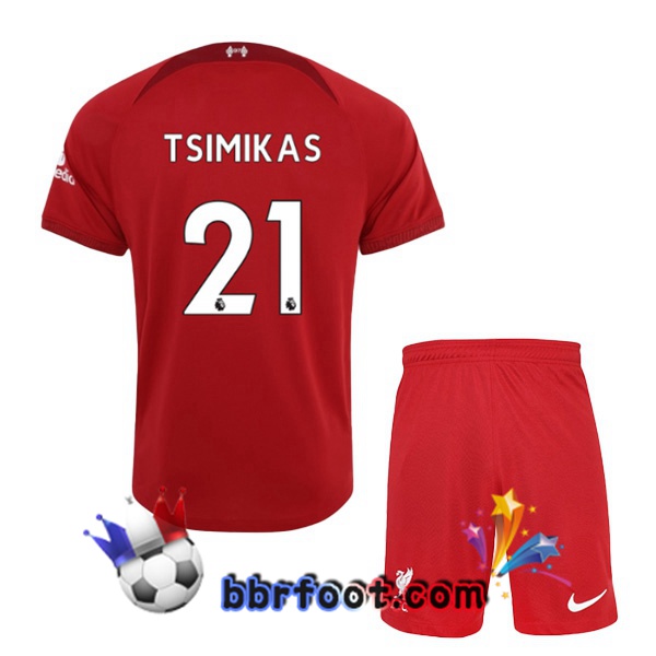 Maillot Foot FC Liverpool (TSIMIKAS 21) Enfant Domicile Rouge 22/23