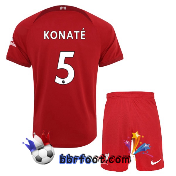 Maillot Foot FC Liverpool (KONATE 5) Enfant Domicile Rouge 22/23 Maillot Foot FC Liverpool (KONATE 5) Enfant Domicile Rouge 22/23