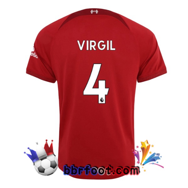 Maillot Foot FC Liverpool (VIRGIL 4) Domicile Rouge 22/23