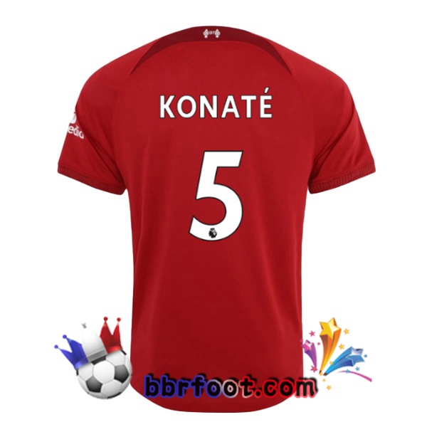 Maillot Foot FC Liverpool (KONATE 5) Domicile Rouge 22/23
