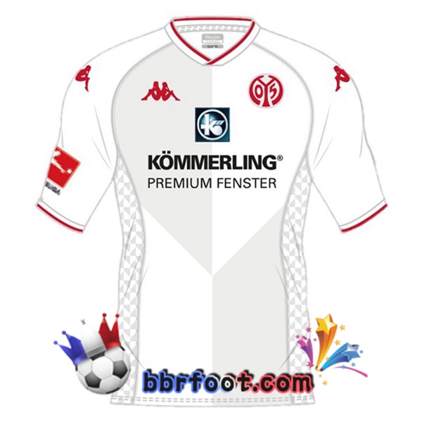 Maillot Foot FSV Mainz 05 Exterieur Blanc 22/23