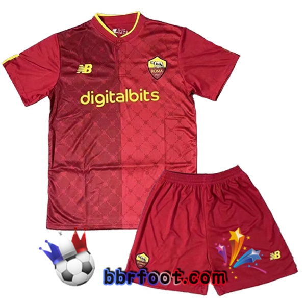Maillot Foot AS Roma Enfant Domicile Rouge 22/23