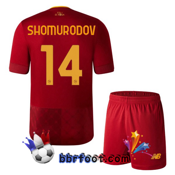 Maillot Foot AS Roma (SHOMURODOV 14) Enfant Domicile Rouge 22/23 Maillot Foot AS Roma (SHOMURODOV 14) Enfant Domicile Rouge 22/23