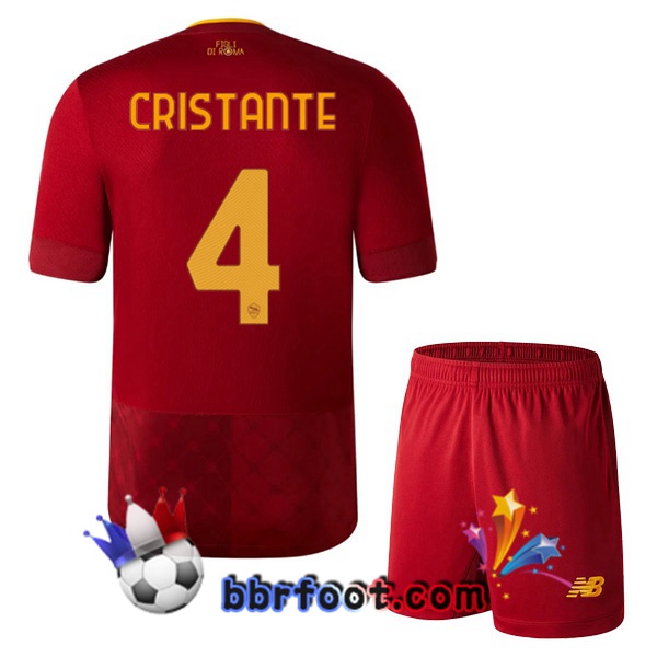 Maillot Foot AS Roma (CRISTANTE 4) Enfant Domicile Rouge 22/23 Maillot Foot AS Roma (CRISTANTE 4) Enfant Domicile Rouge 22/23