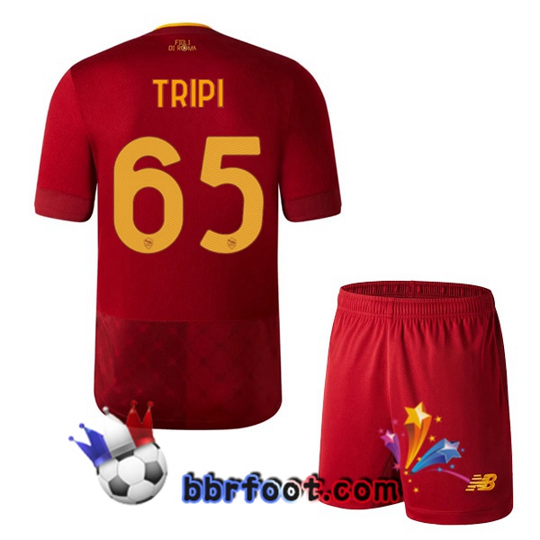 Maillot Foot AS Roma (TRIPI 65) Enfant Domicile Rouge 22/23