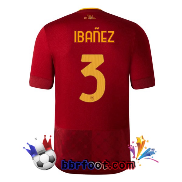 Maillot Foot AS Roma (IBAÑEZ 3) Domicile Rouge 22/23