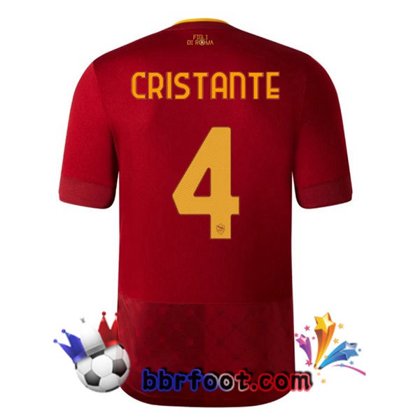 Maillot Foot AS Roma (CRISTANTE 4) Domicile Rouge 22/23