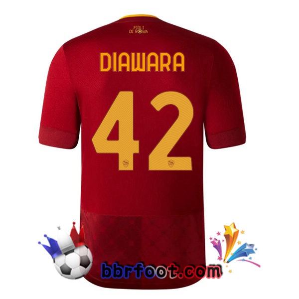 Maillot Foot AS Roma (DIAWARA 42) Domicile Rouge 22/23