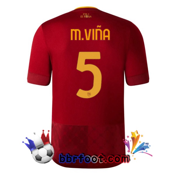 Maillot Foot AS Roma (M.VIÑA 5) Domicile Rouge 22/23
