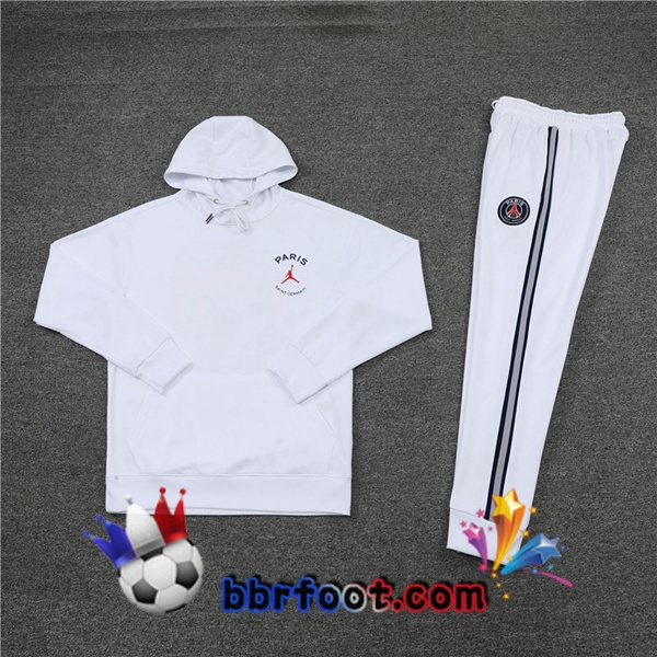 Capuche Survetement Foot JORDAN Paris PSG Blanc 22/23