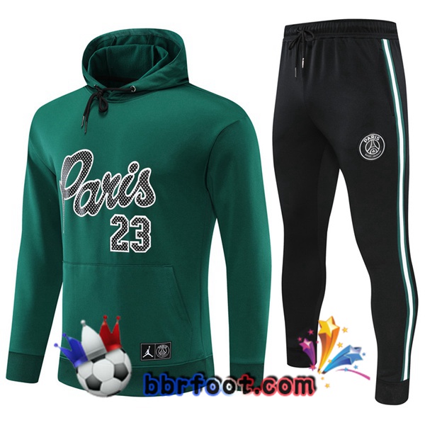 Capuche Survetement Foot JORDAN Paris PSG Vert 22/23