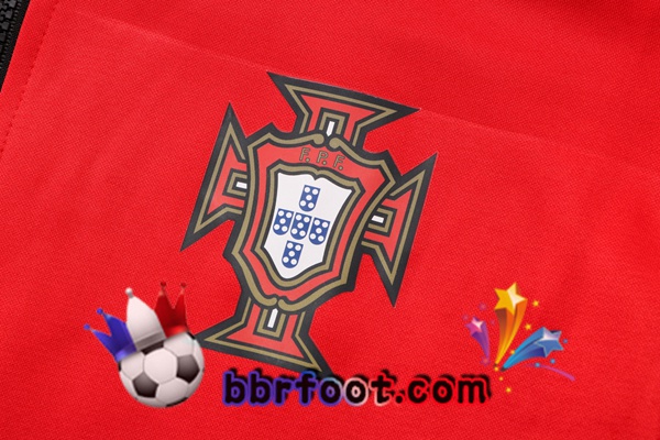 Veste A Capuche Survetement Foot Portugal Rouge 22/23