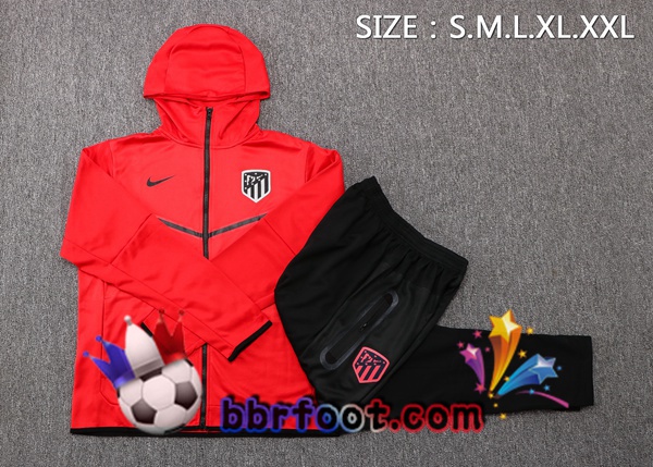 Veste A Capuche Survetement Foot Atletico Madrid Rouge 22/23