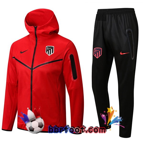 Veste A Capuche Survetement Foot Atletico Madrid Rouge 22/23