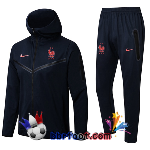 Veste A Capuche Survetement Foot France Bleu Royal 22/23