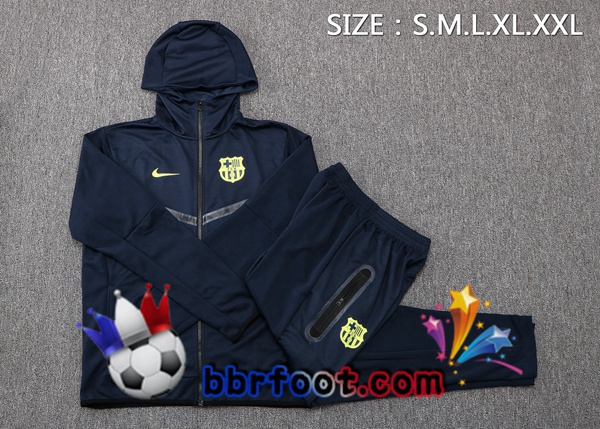 Veste A Capuche Survetement Foot FC Barcelone Bleu Royal 22/23