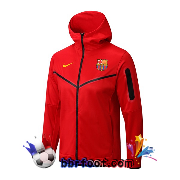 Veste A Capuche FC Barcelone Rouge 22/23