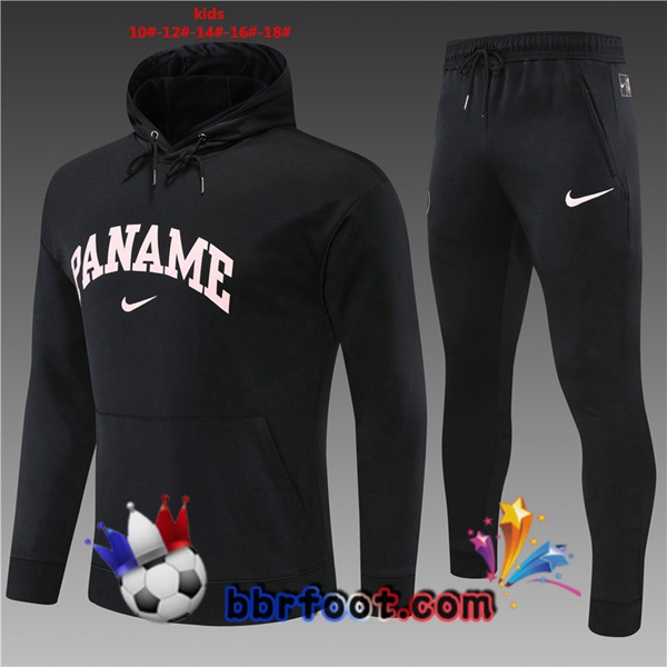 Veste A Capuche Survetement Foot Paris PSG PANAME Enfant Noir 22/23
