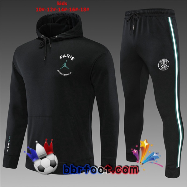 Veste A Capuche Survetement Foot JORDAN Paris PSG Enfant Noir 22/23