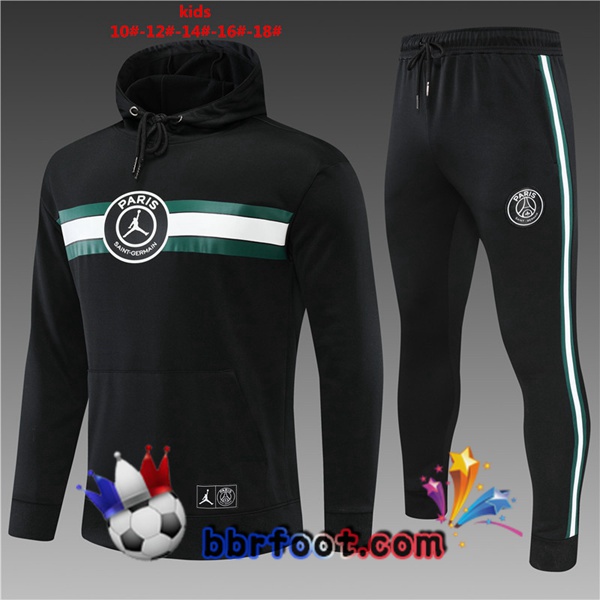 Veste A Capuche Survetement Foot JORDAN Paris PSG Enfant Noir 22/23