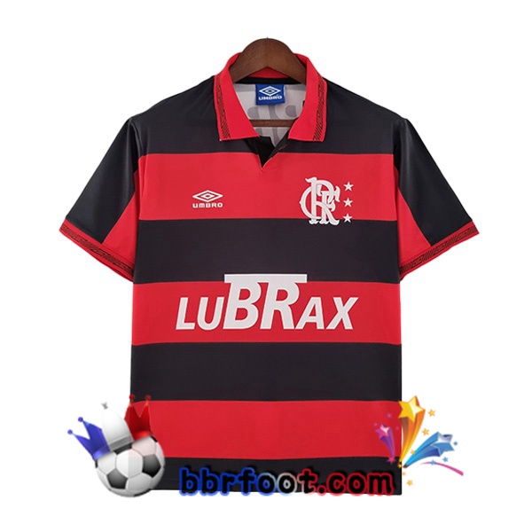 Maillot Foot Flamengo Retro Domicile Rouge Noir 1992-1993