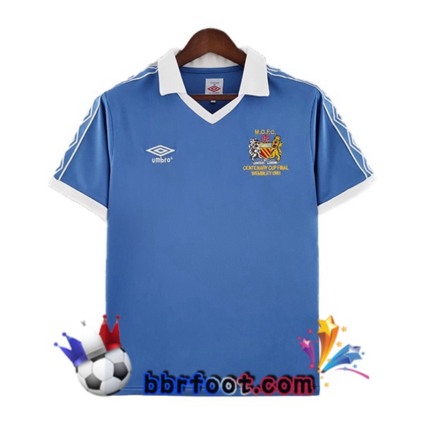 Maillot Foot Manchester City Retro Domicile Bleu 1981-1982