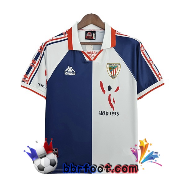 Maillot Foot Athletic Bilbao Retro Exterieur Bleu Blanc 1997-1998