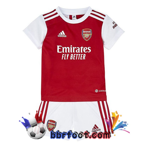 Maillot Foot Arsenal Enfant Domicile Rouge Blanc 2022/2023