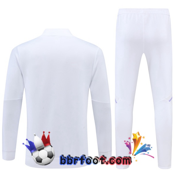 Veste Survetement Foot Real Madrid Blanc 2022/2023