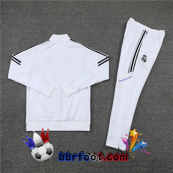 Veste Survetement Foot Real Madrid Blanc 2022/2023
