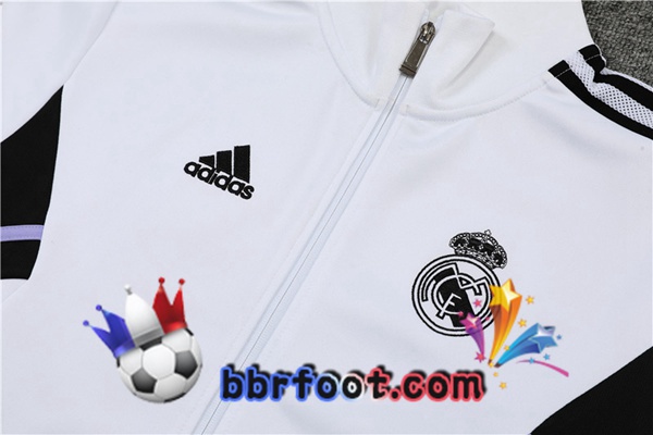 Veste Survetement Foot Real Madrid Blanc 2022/2023