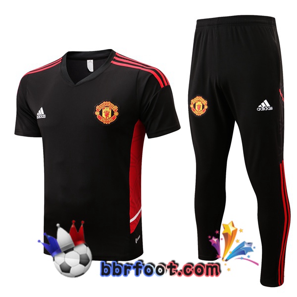 Training T-Shirts Manchester United + Pantalon Noir 2022/2023