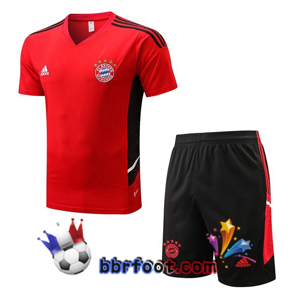 Training T-Shirts Bayern Munich + Shorts Rouge 2022/2023