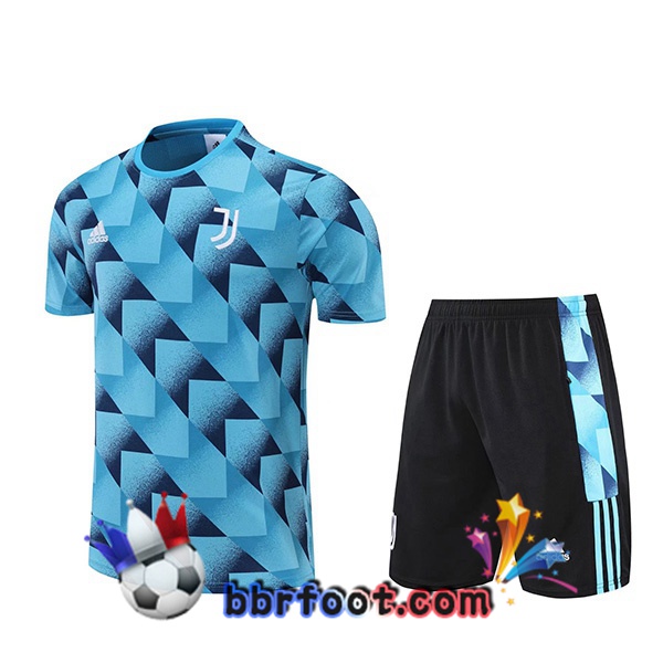 Training T-Shirts Juventus + Shorts Bleu 2022/2023